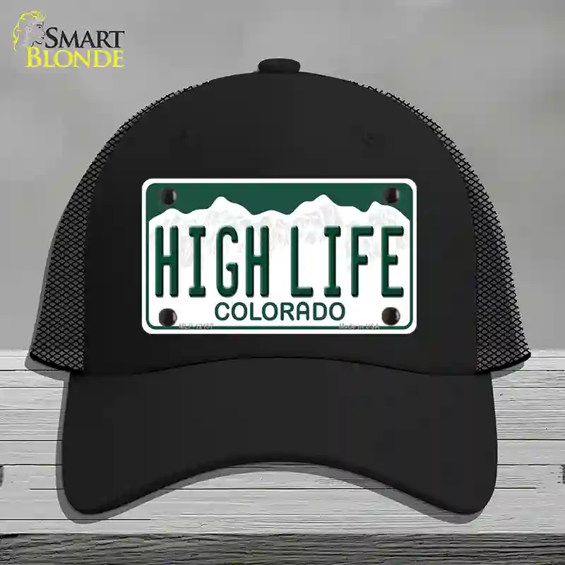HAT01-MLP-12157 High Life Colorado Novelty License Plate Hat, Mesh - Black