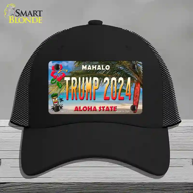 HAT01-MLP-12226 Trump 2024 Hawaii Novelty License Plate Hat, Mesh - Black