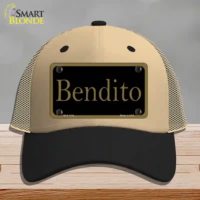 HAT02-MLP-1116 Bendito Novelty License Plate Hat, Mesh - Khaki & Black
