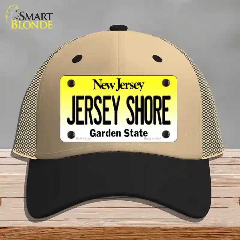 HAT02-MLP-10154 Jersey Shore   Jersey Novelty License Plate Hat, Mesh - Khaki & Black