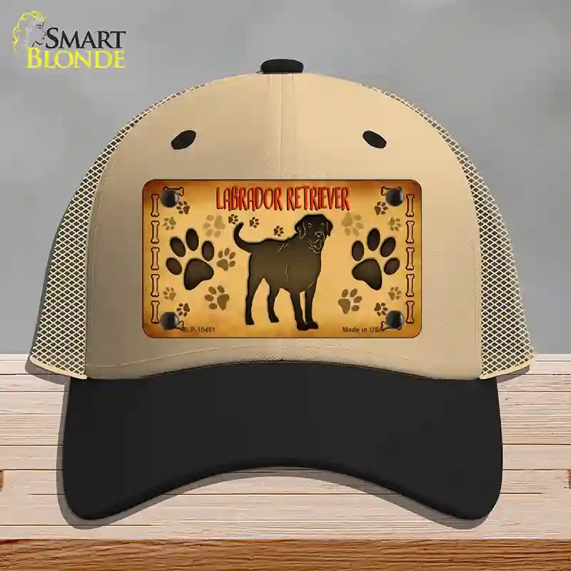 HAT02-MLP-10451 Labrador Retriever Novelty License Plate Hat, Mesh - Khaki & Black