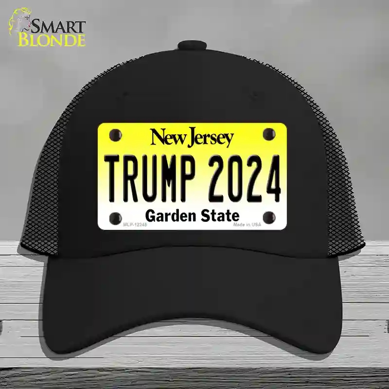 HAT01-MLP-12245 Trump 2024   Jersey Novelty License Plate Hat, Mesh - Black