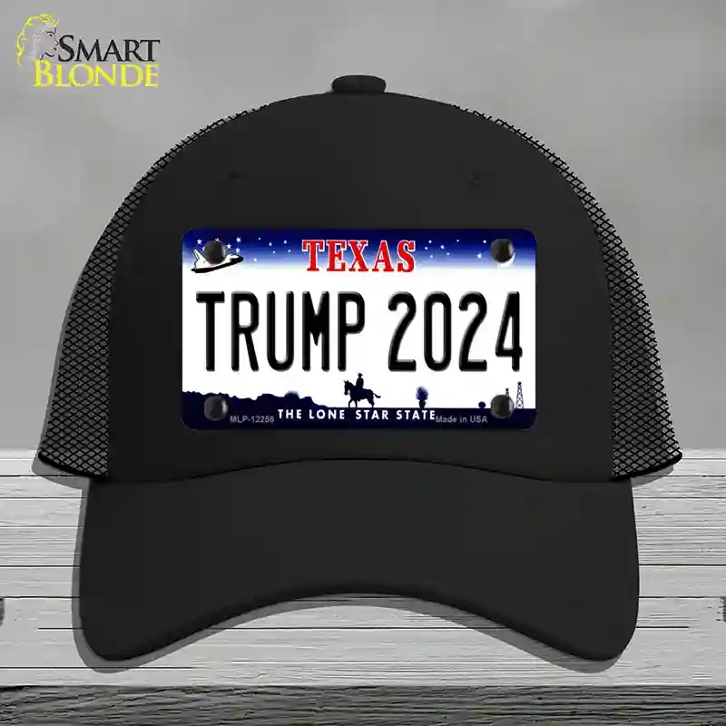 HAT01-MLP-12256 Trump 2024 Texas Novelty License Plate Hat, Mesh - Black