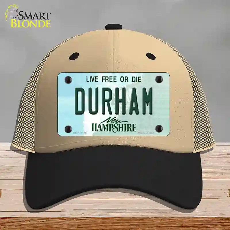 HAT02-MLP-11145 Durham   Hampshire State Novelty License Plate Hat, Mesh - Khaki & Black