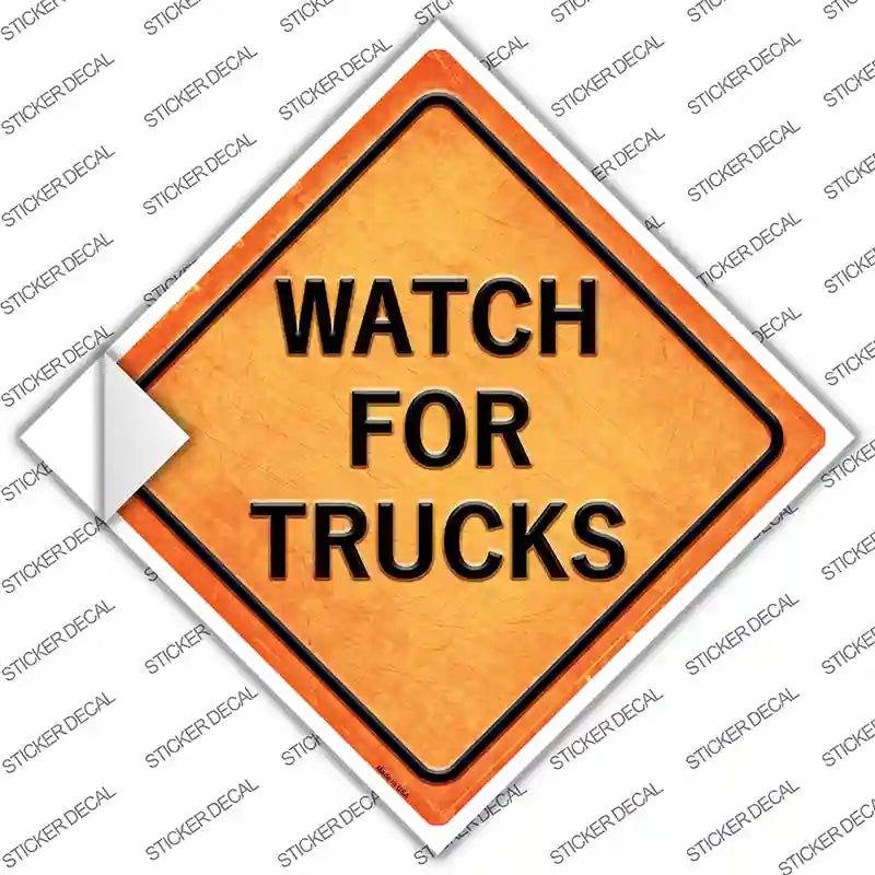 CX-492s-S Watch for Trucks Novelty Diamond Sticker Decal, Small