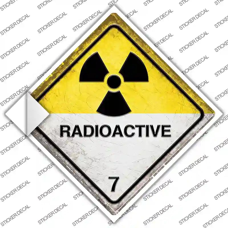 CX-550s-L Radioactive 7 Small Novelty Diamond Sticker Decal, Large