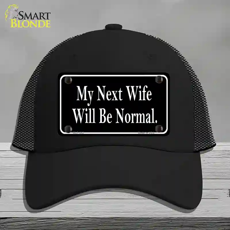 HAT01-MLP-042 My Next Wife Novelty License Plate Hat, Mesh - Black