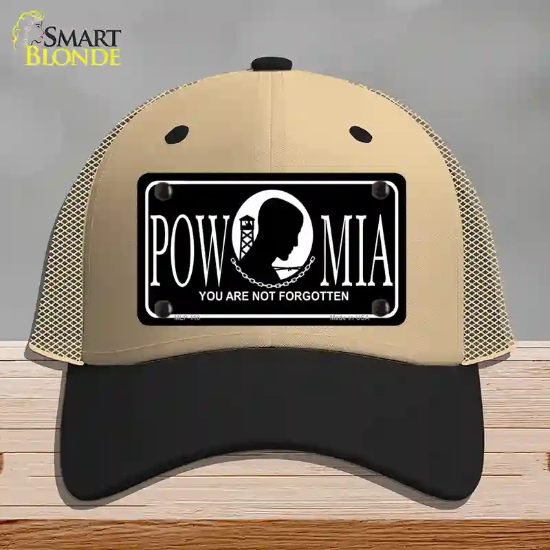HAT02-MLP-118 POW-MIA Novelty License Plate Hat, Mesh - Khaki & Black