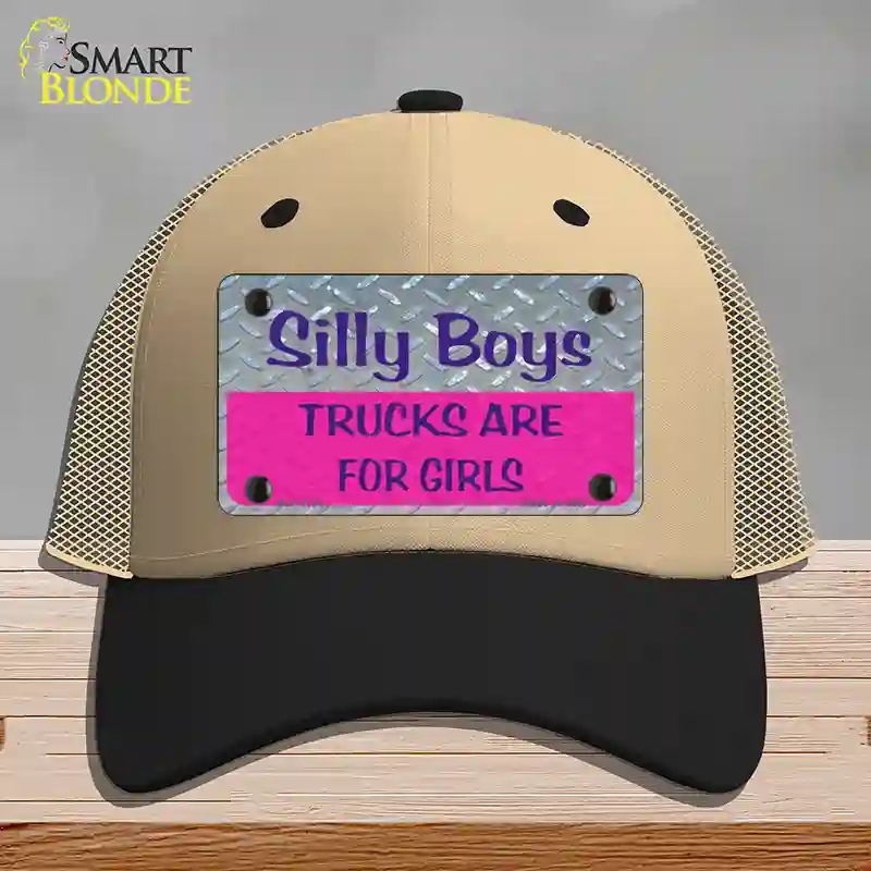 HAT02-MLP-1134 Silly Boys Novelty License Plate Hat, Mesh - Khaki & Black