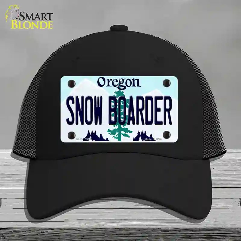 HAT01-MLP-10365 Snow Boarder Oregon Novelty License Plate Hat, Mesh - Black