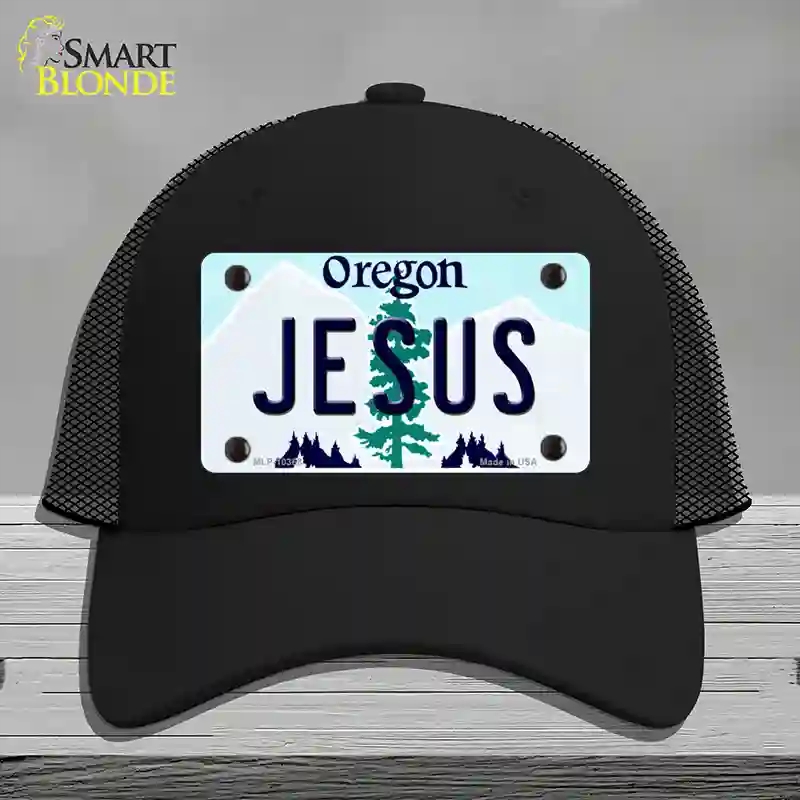 HAT01-MLP-10368 Jesus Oregon Novelty License Plate Hat, Mesh - Black