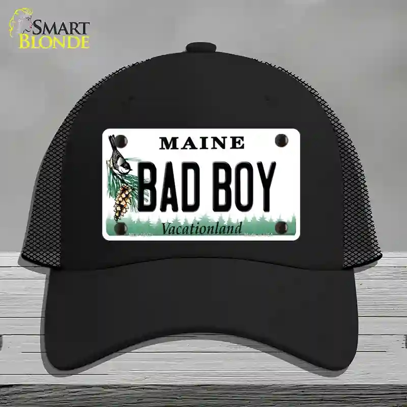 HAT01-MLP-10421 Bad Boy Maine Novelty License Plate Hat, Mesh - Black