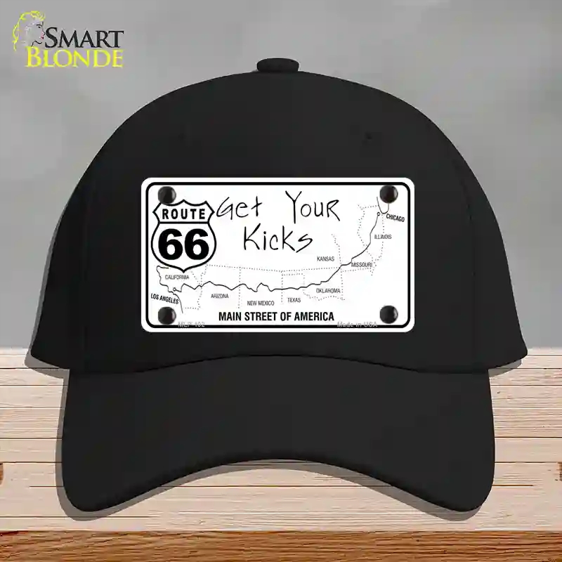 HAT03-MLP-102 US Route 66 Map Novelty License Plate Hat, Cotton - Black
