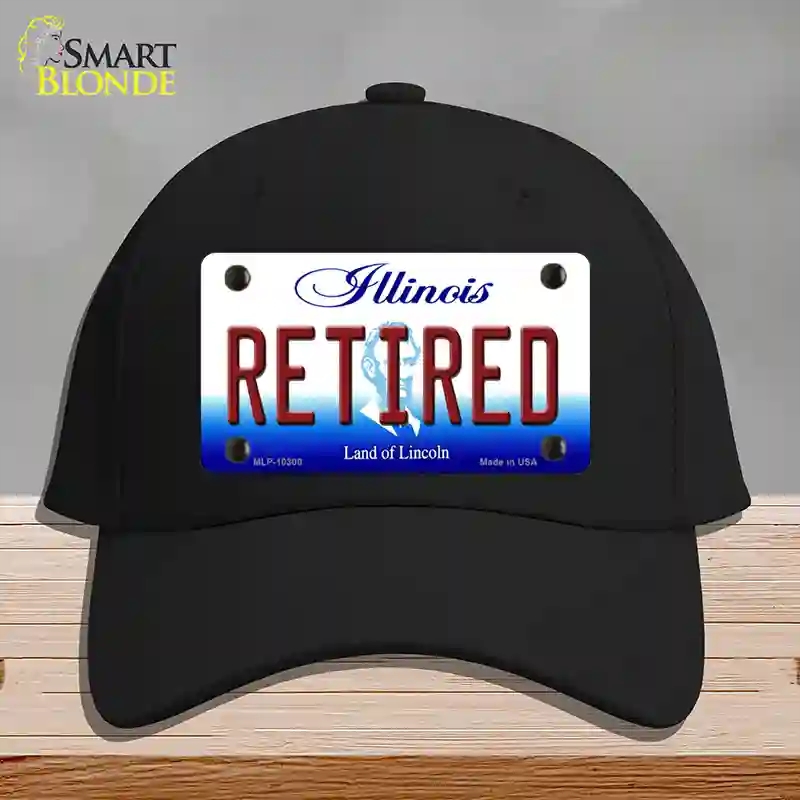 HAT03-MLP-10300 Retired Illinois Novelty License Plate Hat, Cotton - Black