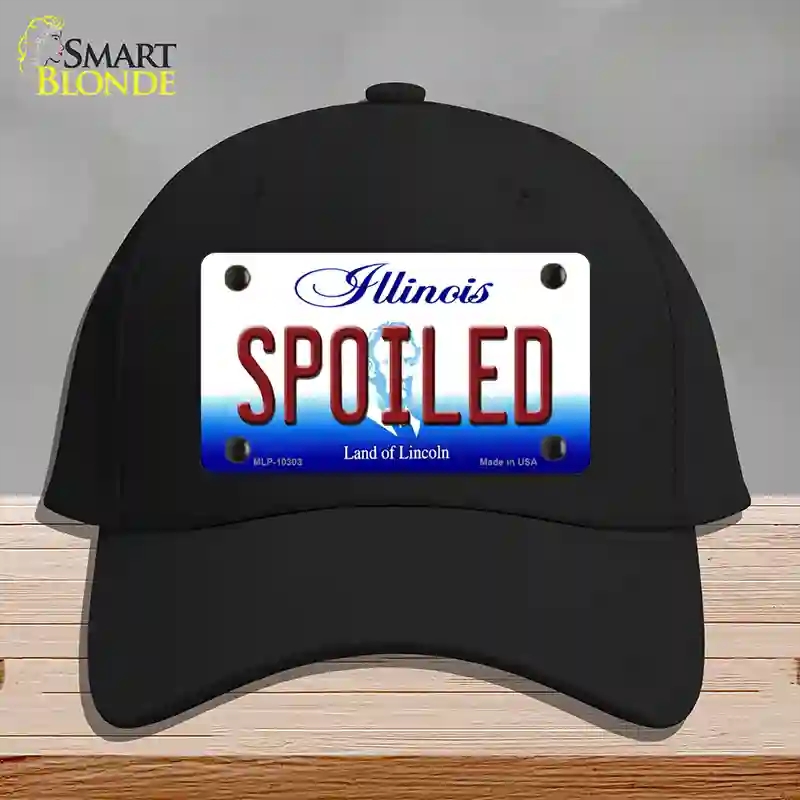 HAT03-MLP-10303 Spoiled Illinois Novelty License Plate Hat, Cotton - Black