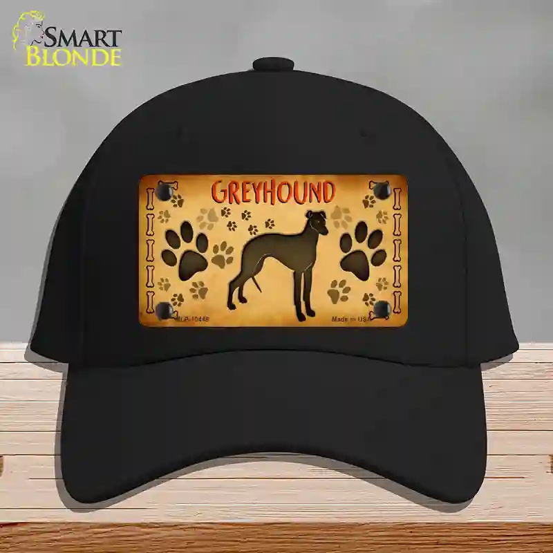 HAT03-MLP-10448 Greyhound Novelty License Plate Hat, Cotton - Black