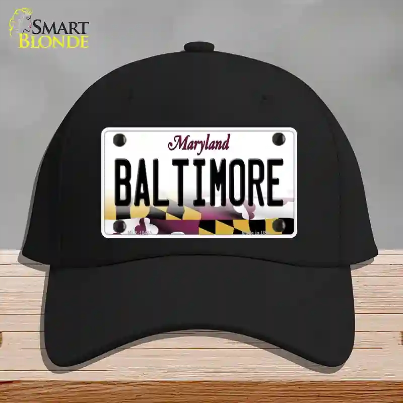 HAT03-MLP-10465 Baltimore Maryland Novelty License Plate Hat, Cotton - Black