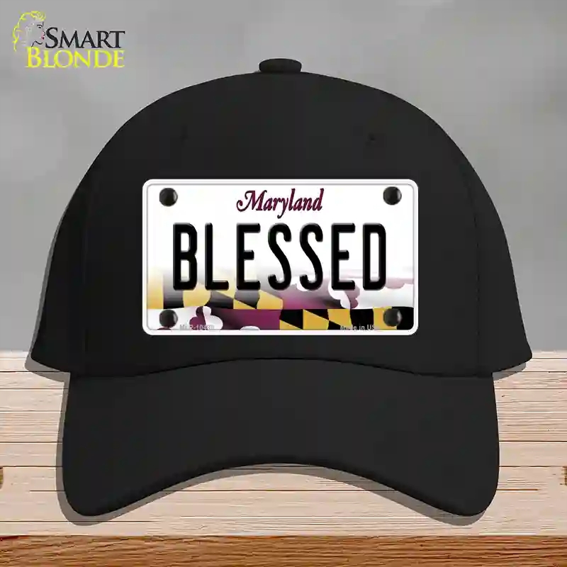 HAT03-MLP-10498 Blessed Maryland Novelty License Plate Hat, Cotton - Black