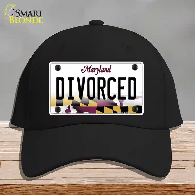 HAT03-MLP-10507 Divorced Maryland Novelty License Plate Hat, Cotton - Black