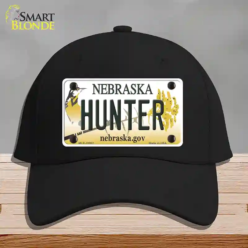 HAT03-MLP-10602 Hunter Nebraska Novelty License Plate Hat, Cotton - Black