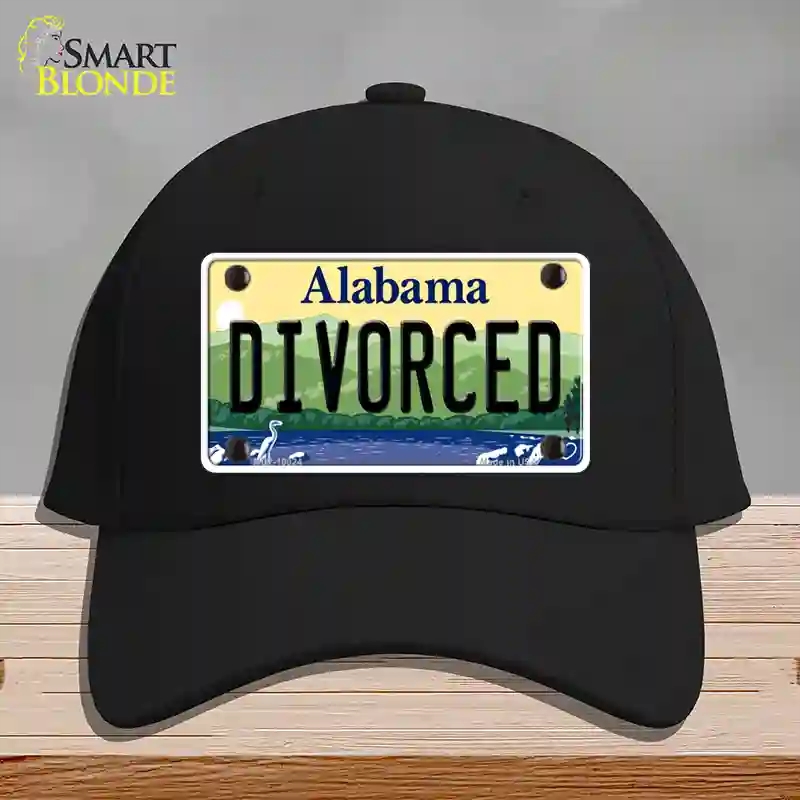 HAT03-MLP-10024 Divorced Alabama Novelty License Plate Hat, Cotton - Black