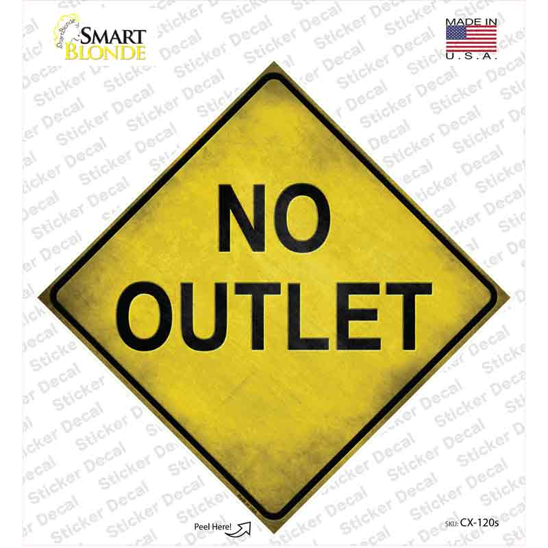 CX-120s-M No Outlet Textured Novelty Diamond Sticker Decal, Medium