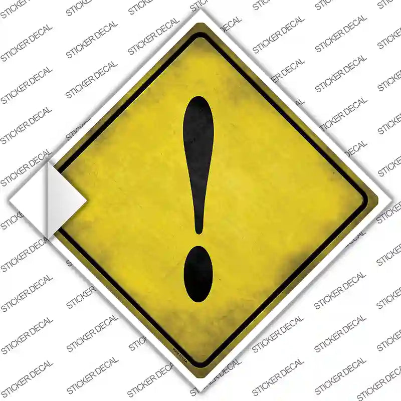 CX-292s-XL Exclamation Point Xing Novelty Diamond Sticker Decal, Extra Large