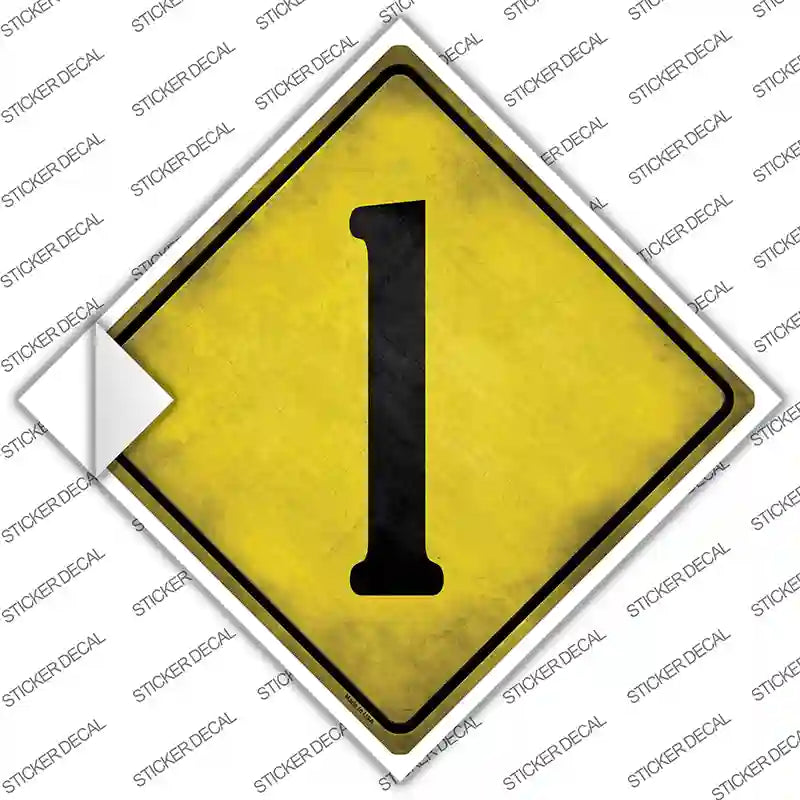 CX-298s-L Number 1 Xing Novelty Diamond Sticker Decal, Large