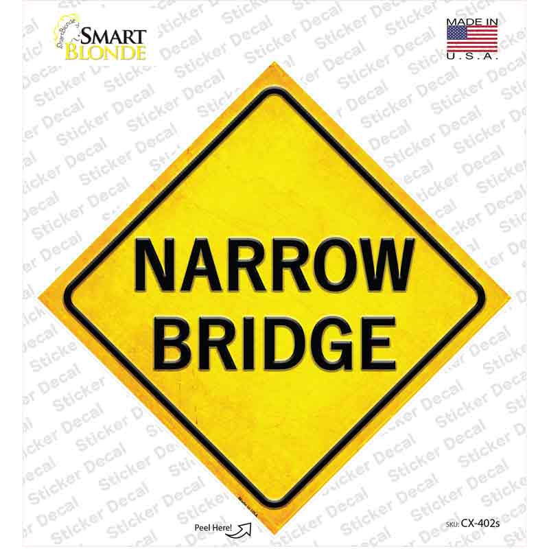 CX-402s-M Narrow Bridge Novelty Diamond Sticker Decal, Medium