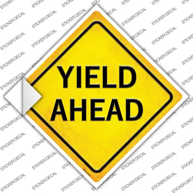 CX-431s-XL Yield Ahead Novelty Diamond Sticker Decal, Extra Large