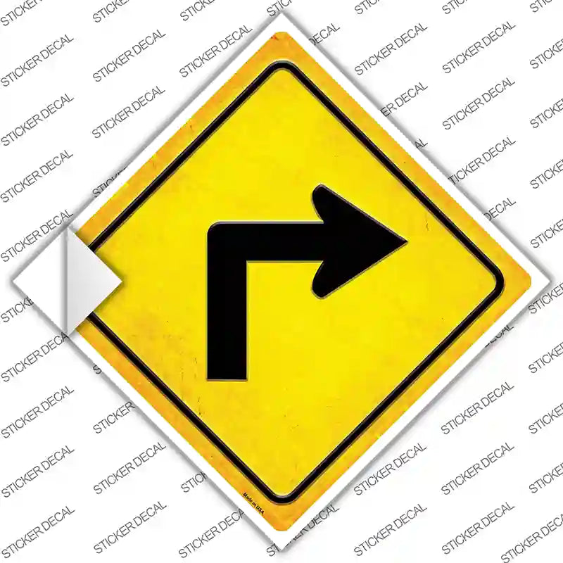 CX-444s-L Right Turn Novelty Diamond Sticker Decal, Large