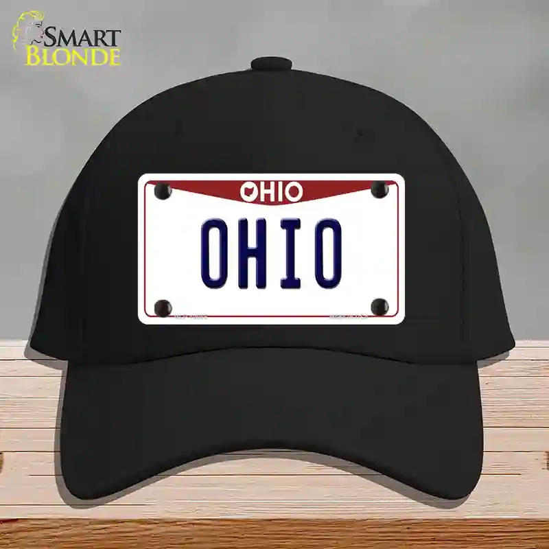 HAT03-MLP-10065 Ohio Maroon Novelty License Plate Hat, Cotton - Black
