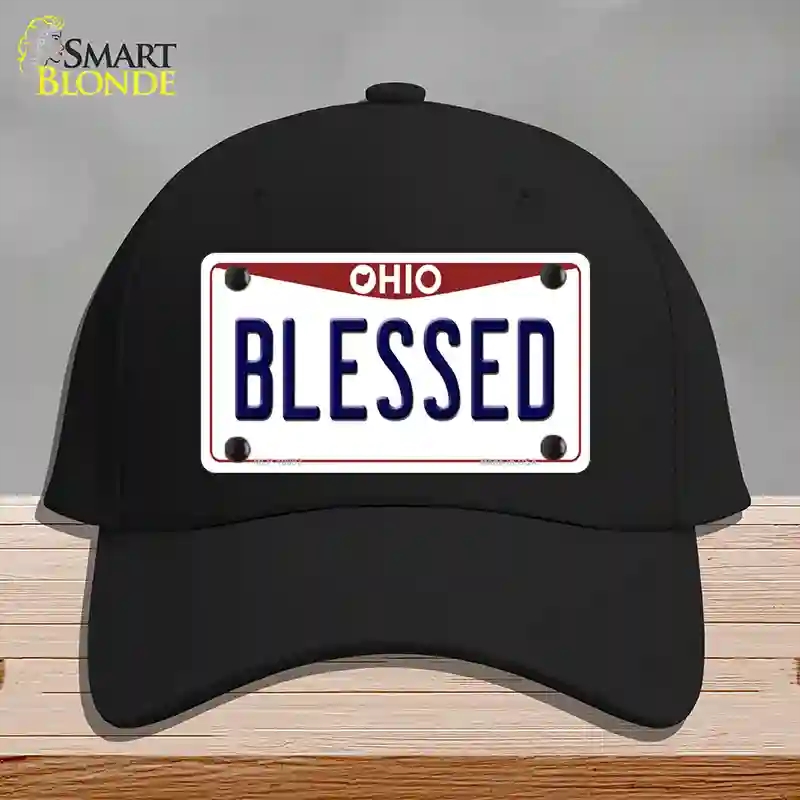 HAT03-MLP-10093 Blessed Ohio Novelty License Plate Hat, Cotton - Black