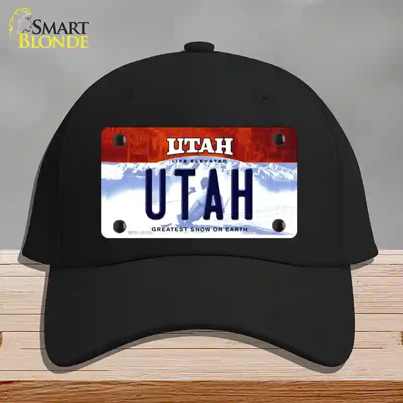 HAT03-MLP-10185 Utah Life Elevated Novelty License Plate Hat, Cotton - Black