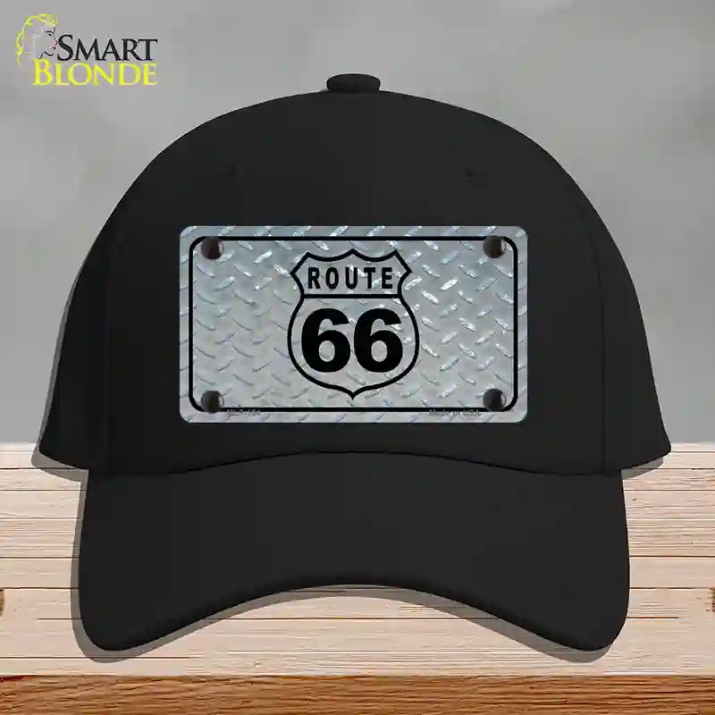 HAT03-MLP-104 Route 66 Shield Diamond Novelty License Plate Hat, Cotton - Black