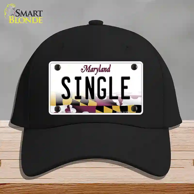 HAT03-MLP-10506 Single Maryland Novelty License Plate Hat, Cotton - Black