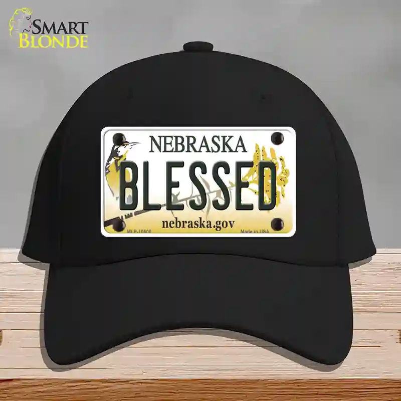 HAT03-MLP-10600 Blessed Nebraska Novelty License Plate Hat, Cotton - Black
