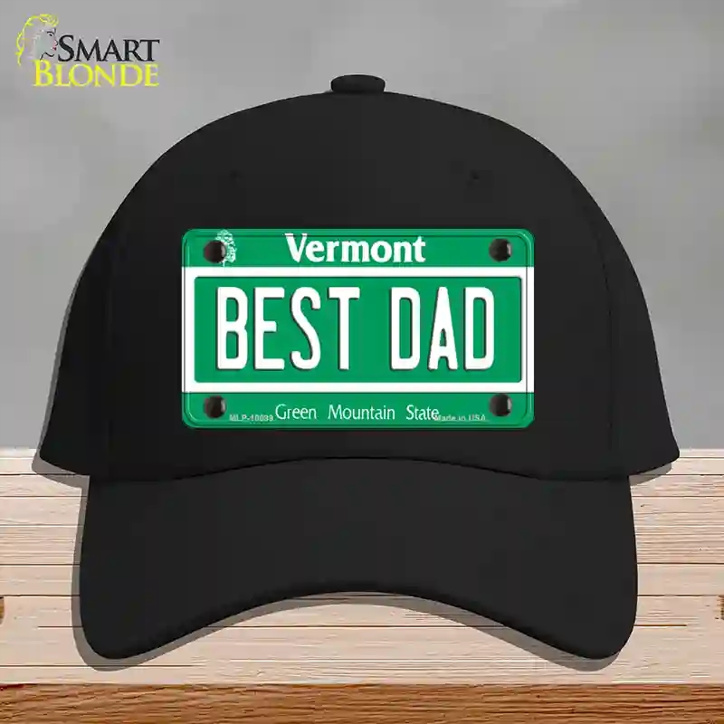 HAT03-MLP-10699 Best Dad Vermont Novelty License Plate Hat, Cotton - Black
