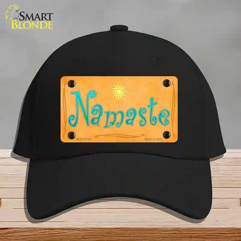 HAT03-MLP-10744 Namaste Novelty License Plate Hat, Cotton - Black