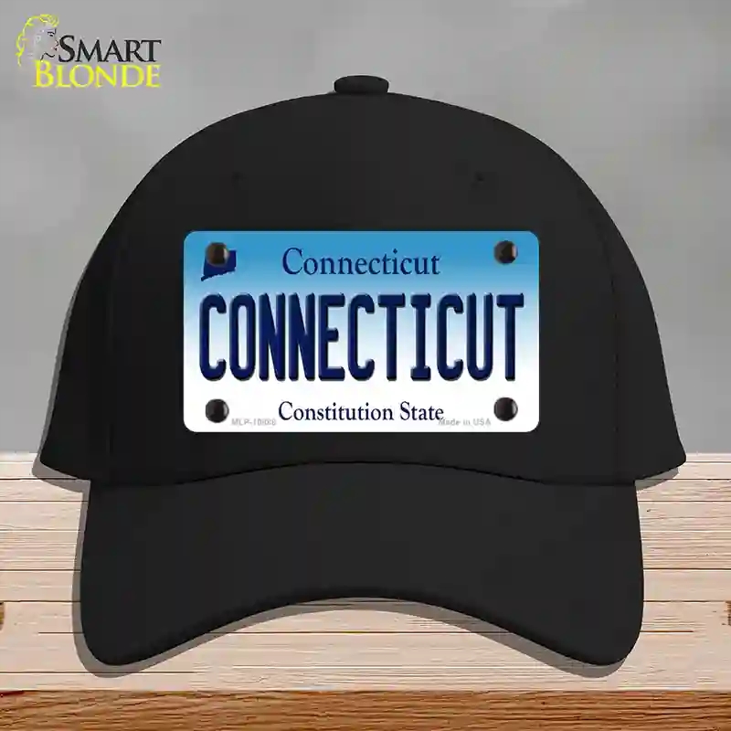 HAT03-MLP-10888 Connecticut State Novelty License Plate Hat, Cotton - Black