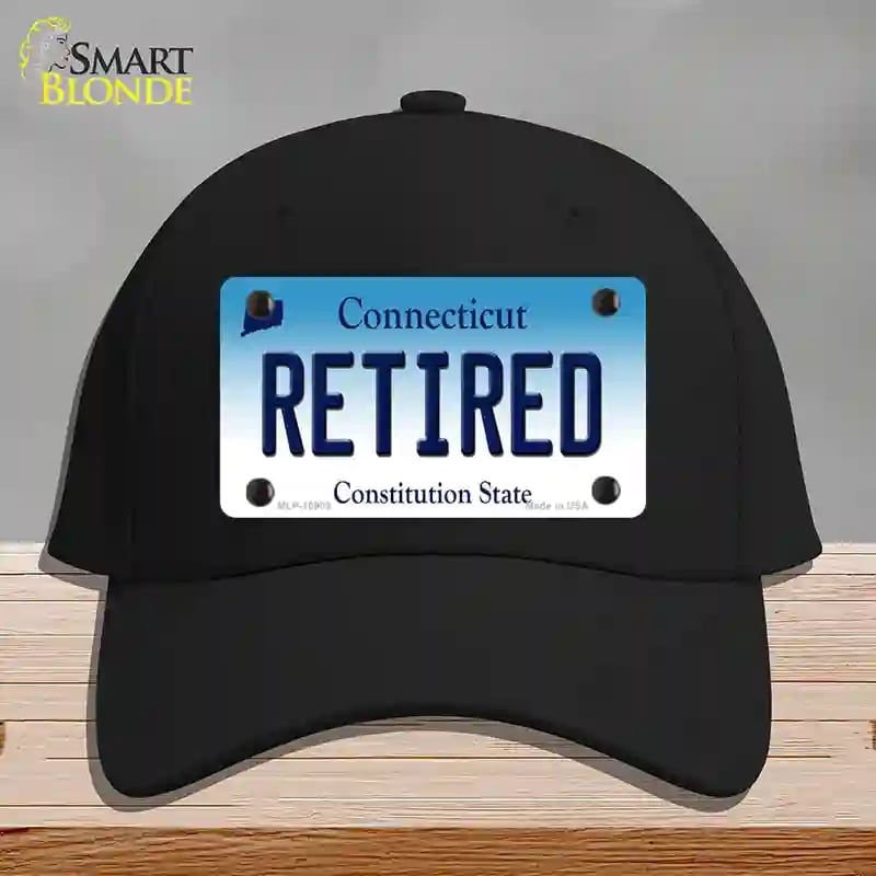 HAT03-MLP-10909 Retired Connecticut Novelty License Plate Hat, Cotton - Black