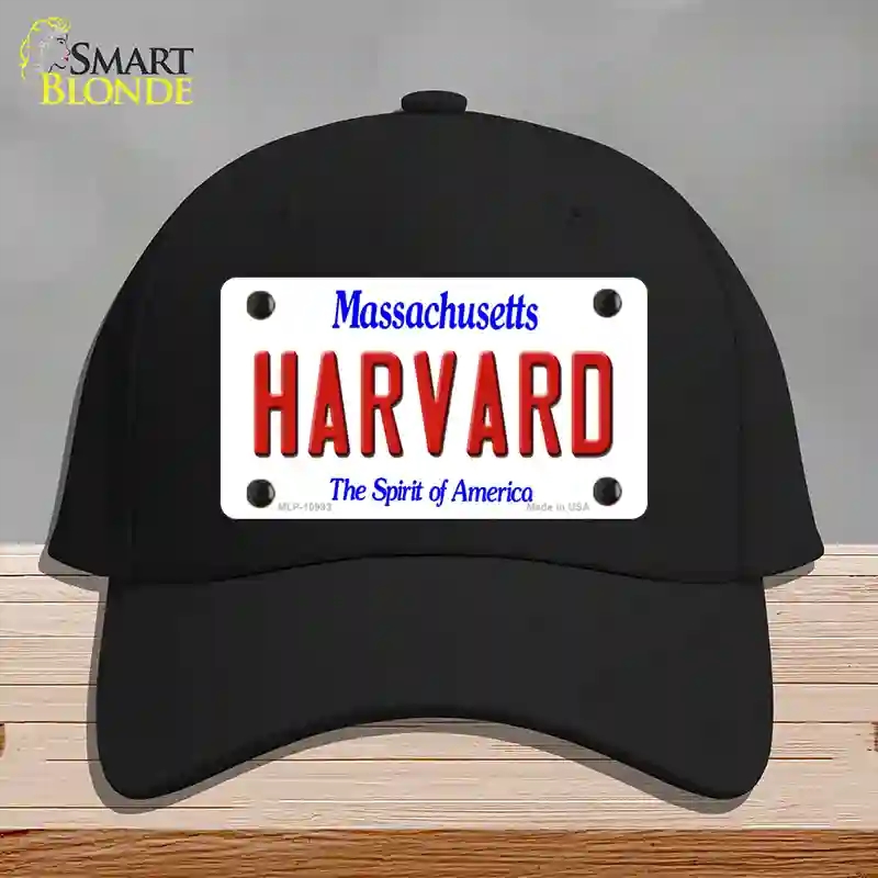 HAT03-MLP-10993 Harvard Massachusetts Novelty License Plate Hat, Cotton - Black