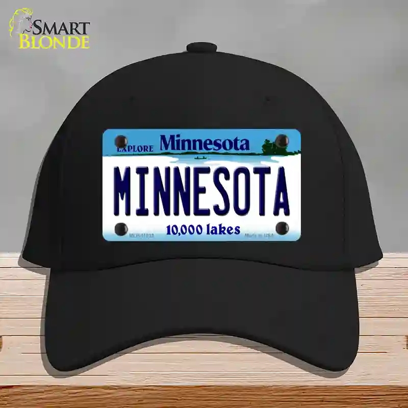 HAT03-MLP-11032 Minnesota State Novelty License Plate Hat, Cotton - Black