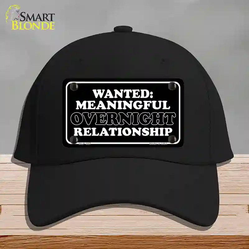 HAT03-MLP-057 Wanted Meaningful Overnight Relationship Novelty License Plate Hat, Cotton - Black