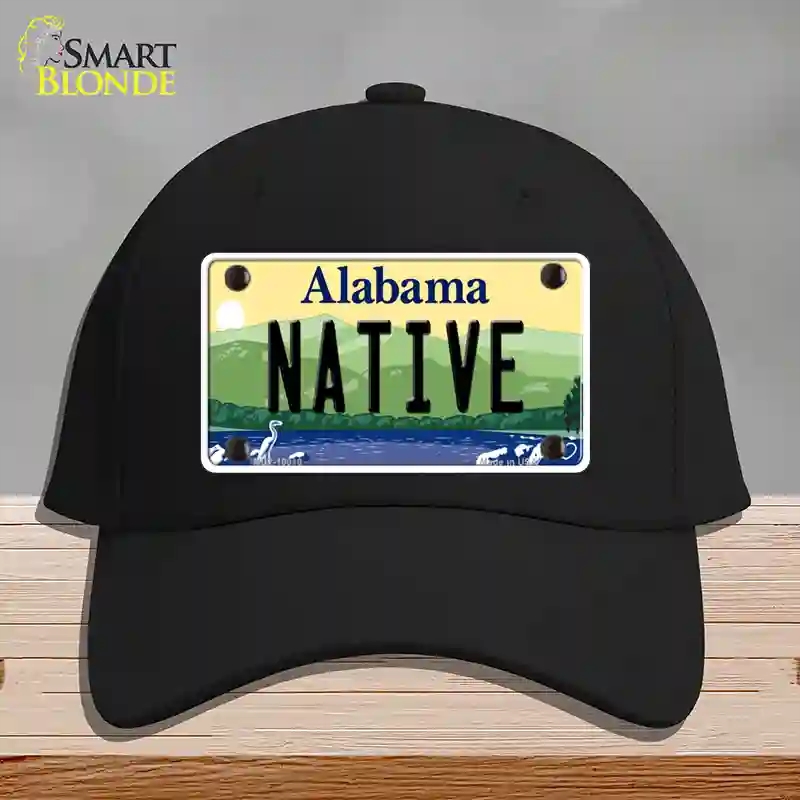 HAT03-MLP-10010 Native Alabama Novelty License Plate Hat, Cotton - Black