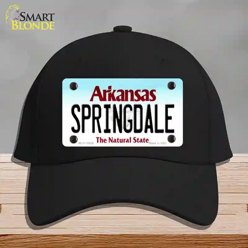 HAT03-MLP-10029 Springdale Arkansas Novelty License Plate Hat, Cotton - Black