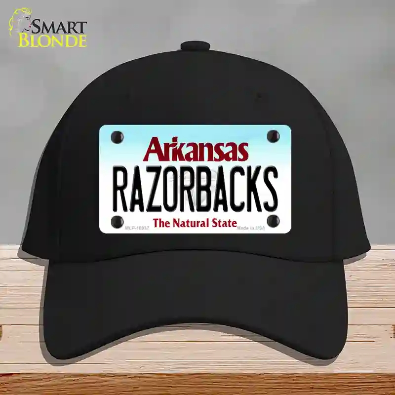 HAT03-MLP-10037 Razorbacks Arkansas Novelty License Plate Hat, Cotton - Black