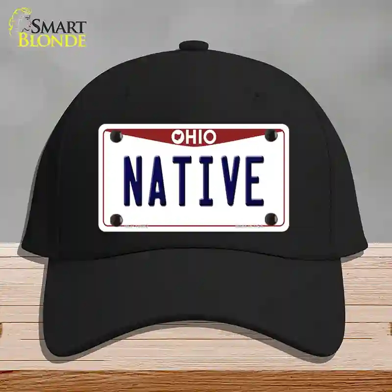 HAT03-MLP-10092 Native Ohio Novelty License Plate Hat, Cotton - Black