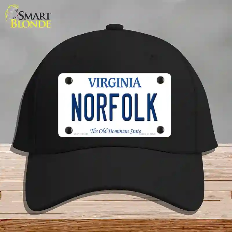 HAT03-MLP-10106 Norfolk Virginia Novelty License Plate Hat, Cotton - Black