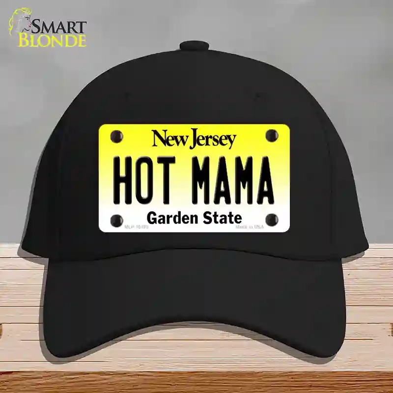HAT03-MLP-10163 Hot Mama   Jersey Novelty License Plate Hat, Cotton - Black